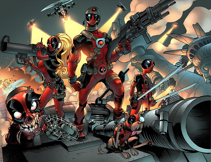 Marvel Deadpool illustration, Marvel Comics, Deadpool Family, HD wallpaper