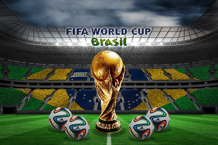 HD wallpaper: football, balls, Brazil, stadium, flag, World Cup, Brasil,  FIFA | Wallpaper Flare