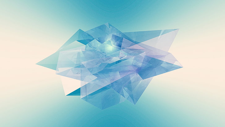 abstract, low poly, studio shot, colored background, blue, paper