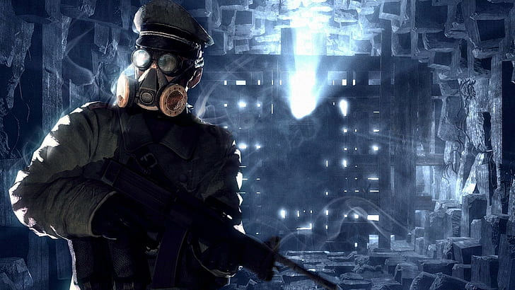 apocalyptic, soldier, gas masks, Romantically Apocalyptic, HD wallpaper