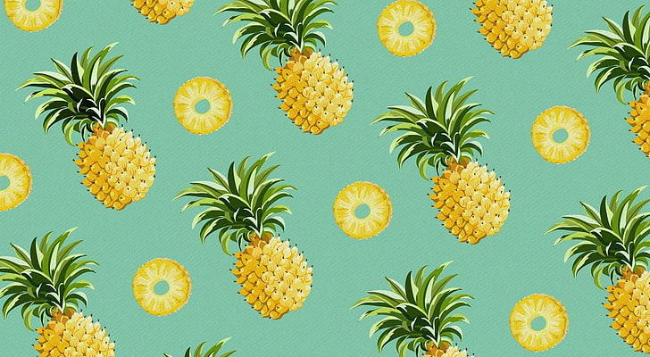 illustration, pineapples, food, no people, healthy eating, freshness, HD wallpaper