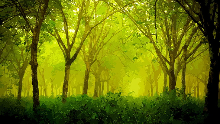 camouflage, forest, painting, painting art, nature, woodland, HD wallpaper