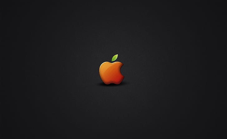 Apple 2012, Computers, Mac, background, logo, orange, black, HD wallpaper