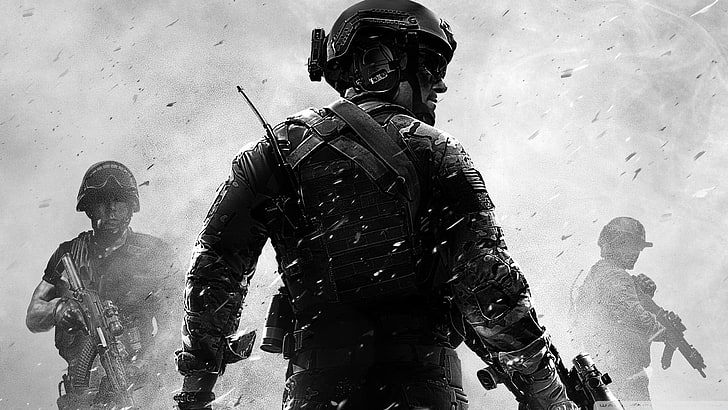 Call of Duty wallpaper, Call of Duty Modern Warfare 3, monochrome, HD wallpaper