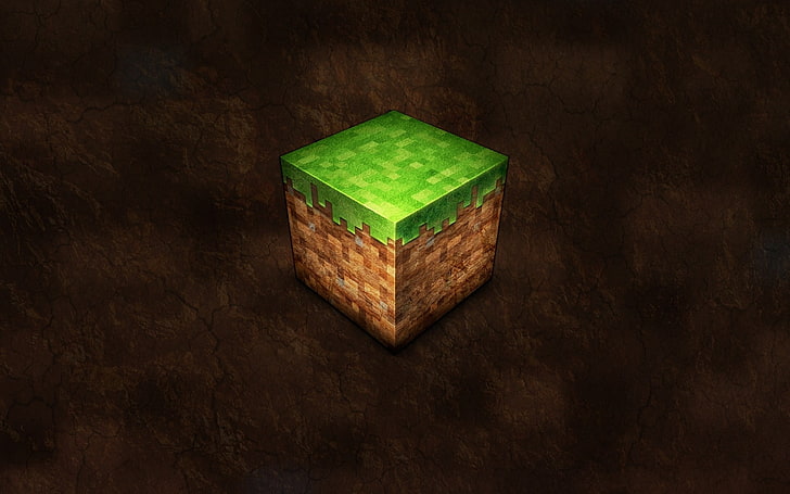 Minecraft logo, video games, indoors, green color, wood - material, HD wallpaper