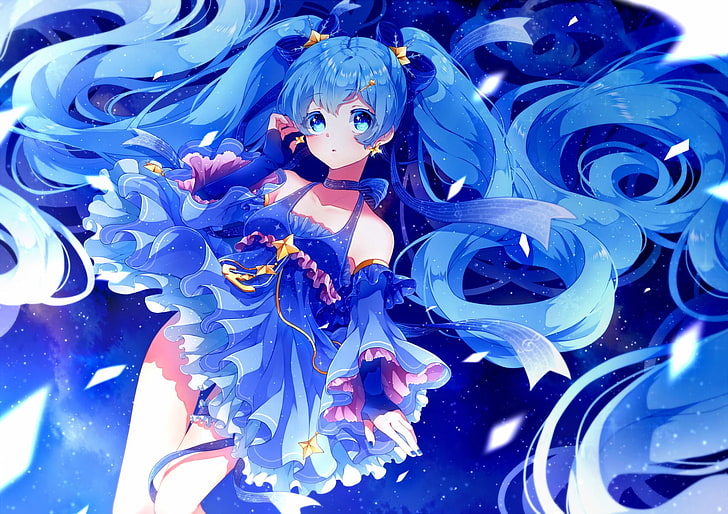 Anime girls with blue eyes and blue hair - wide 9