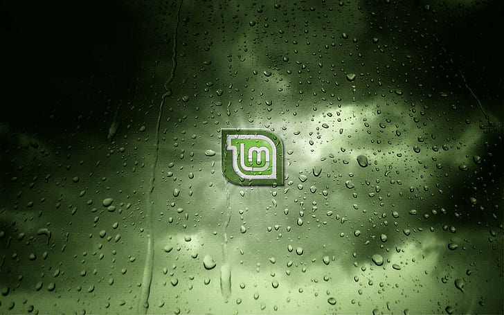 linux linux mint gnu, wet, drop, water, rain, indoors, no people HD wallpaper