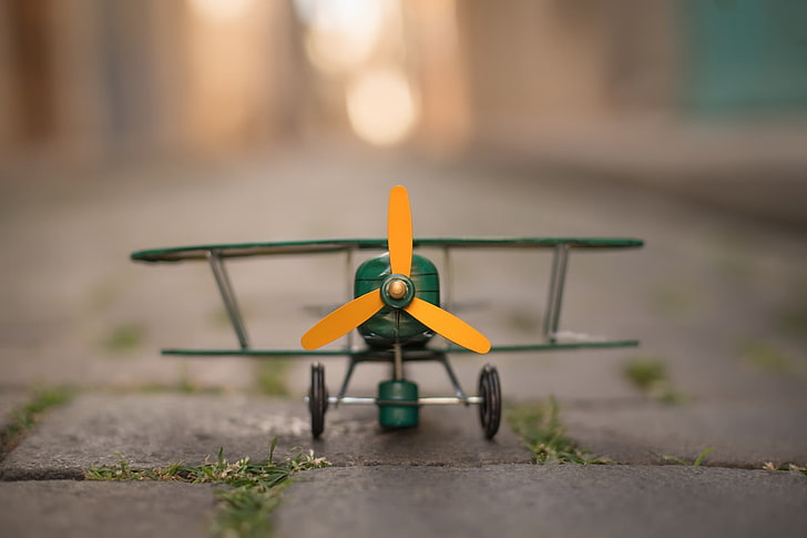 vehicle, airplane, toys, childhood, selective focus, transportation, HD wallpaper