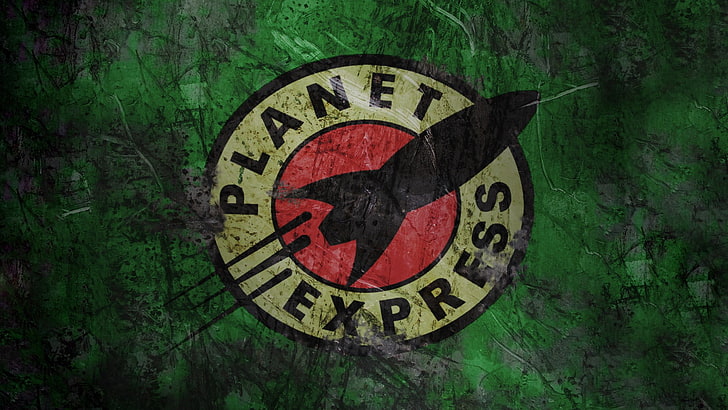 Planet Express wallpaper, Futurama, logo, fictional logo, TV