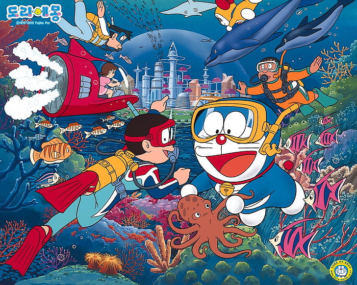 Doreimon wallpaper, Anime, Doraemon, multi colored, art and craft, HD wallpaper