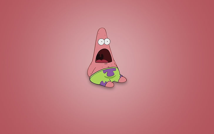 Patrick Star, SpongeBob SquarePants, colored background, studio shot