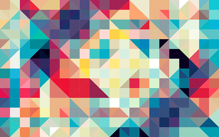 multicolored pixelated wallpaper, abstract, artwork, multi colored, HD wallpaper