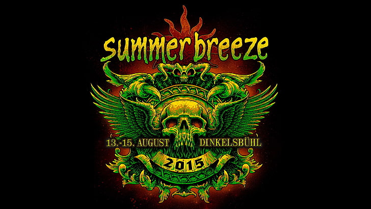 Summer Breeze, heavy metal, festivals, black background, animal, HD wallpaper