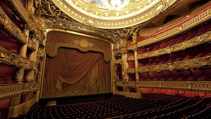 theater, palais garnier, architecture, built structure, indoors, HD wallpaper