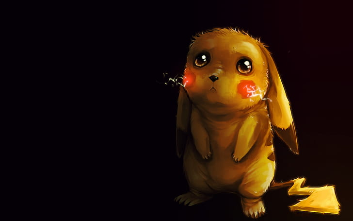 pokemon dark pikachu sad lonely realistic drawn stylized 1280x800  Anime Pokemon HD Art