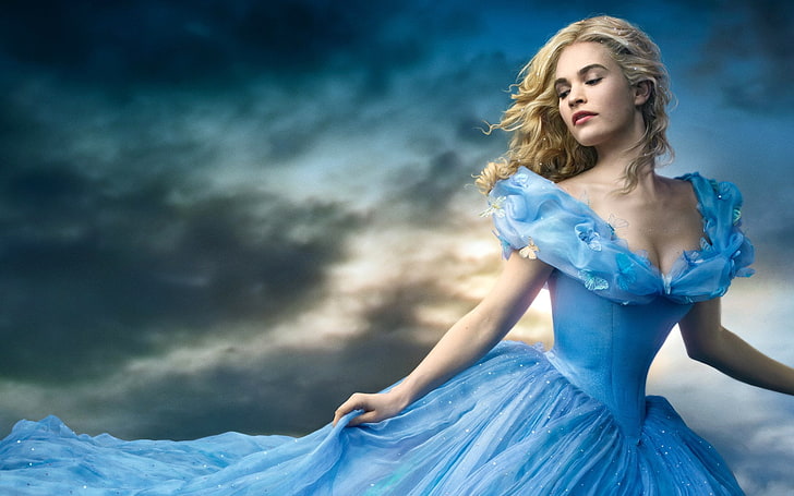 Movie, Cinderella (2015), Lily James, fashion, beauty, one person, HD wallpaper