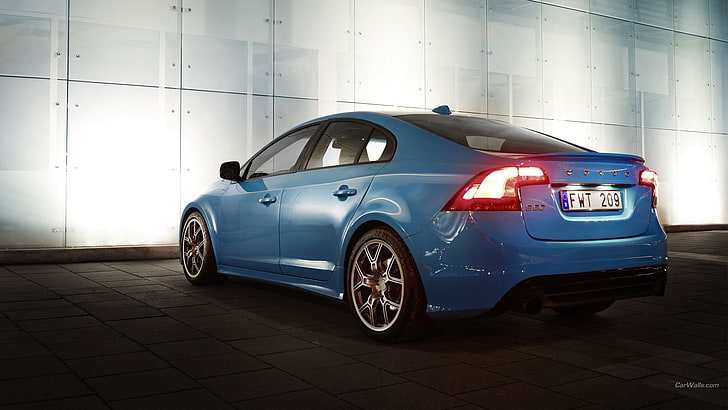 blue 5-door hatchback, Volvo S60, car, blue cars, vehicle, mode of transportation, HD wallpaper