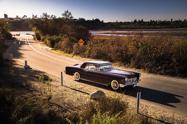 road, Lincoln, background, Continental, the front, 1956, Mark II