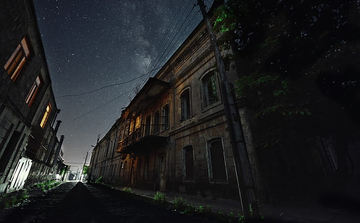 Armenia, Gyumri, brown concrete house, Vintage, Galaxy, City