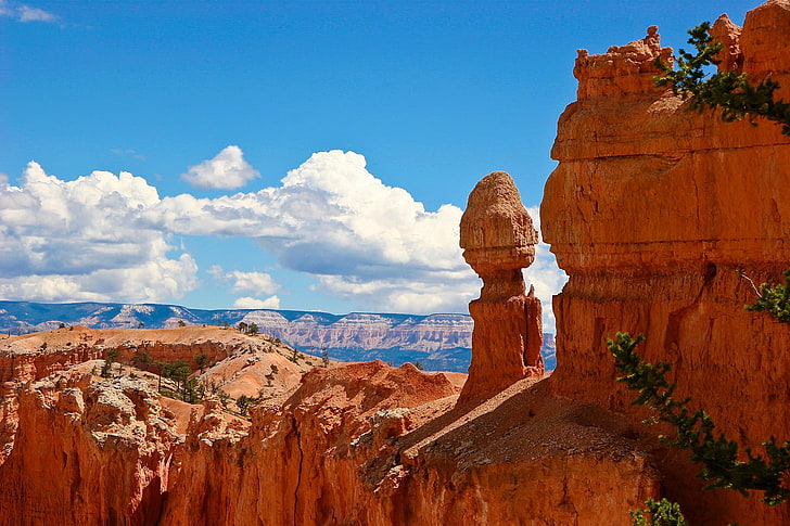 brown rock formations, nature, landscape, Bryce Canyon National Park, HD wallpaper