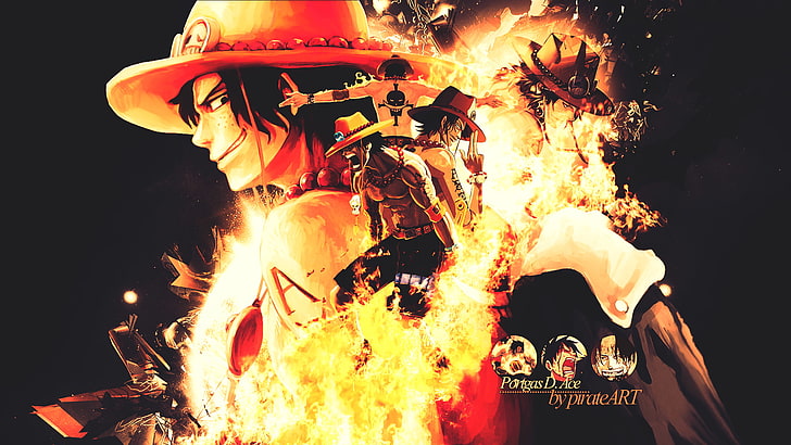 anime, One Piece, burning, fire, flame, fire - natural phenomenon, HD wallpaper