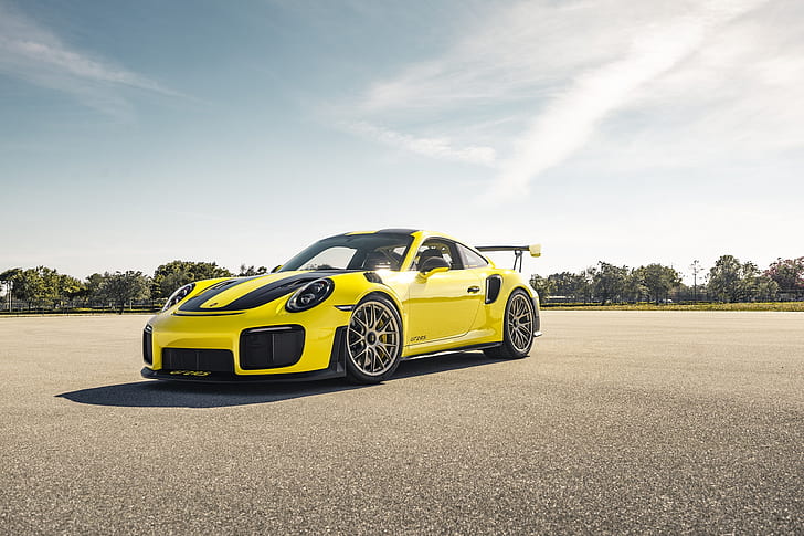 Porsche, Porsche 911 GT2 RS, Car, Sport Car, Vehicle, Yellow Car, HD wallpaper