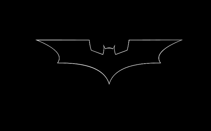 DC Batman logo, Batman Begins, bats, black, white, Batman: Arkham Knight, HD wallpaper