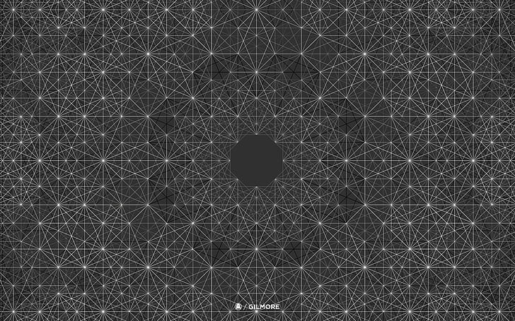 andy gilmore symmetry abstract monochrome geometry pattern, HD wallpaper