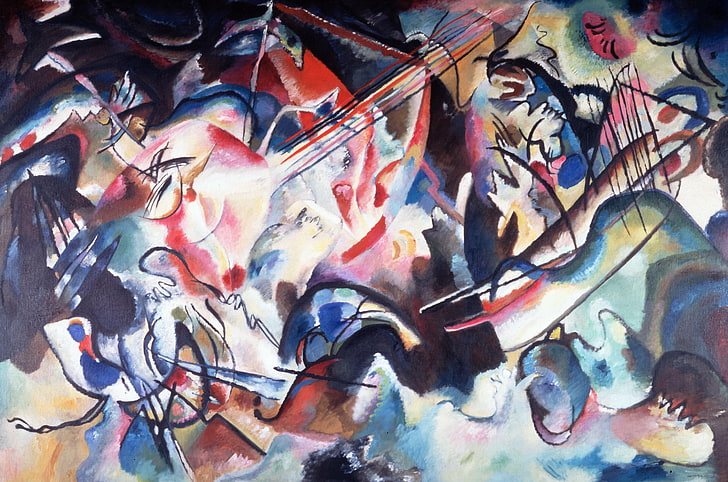 multicolored abstract painting, picture, Wassily Kandinsky, Composition VI, HD wallpaper