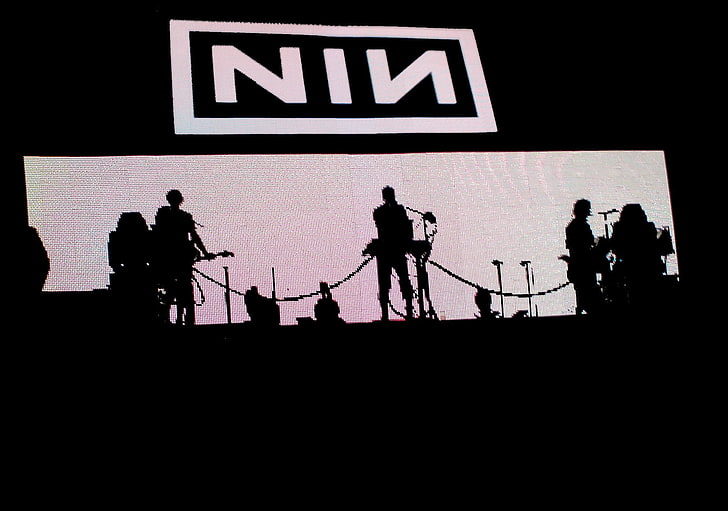 Nine Inch Nails, music, band, silhouette, group of people, men, HD wallpaper
