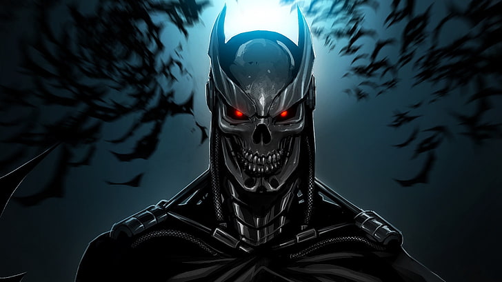 man in bat suit graphic illustration, Batman, Terminator, bats