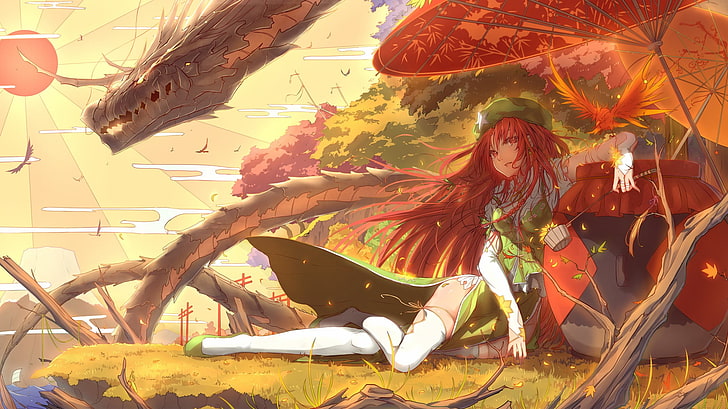 Hd Wallpaper Anime Girls Dragon Touhou Hong Meiling Real People One Person Wallpaper Flare