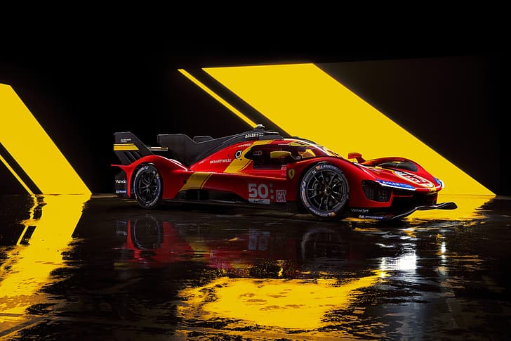 Red, Ferrari, Hypercar, Rear, World Endurance Championship, HD wallpaper