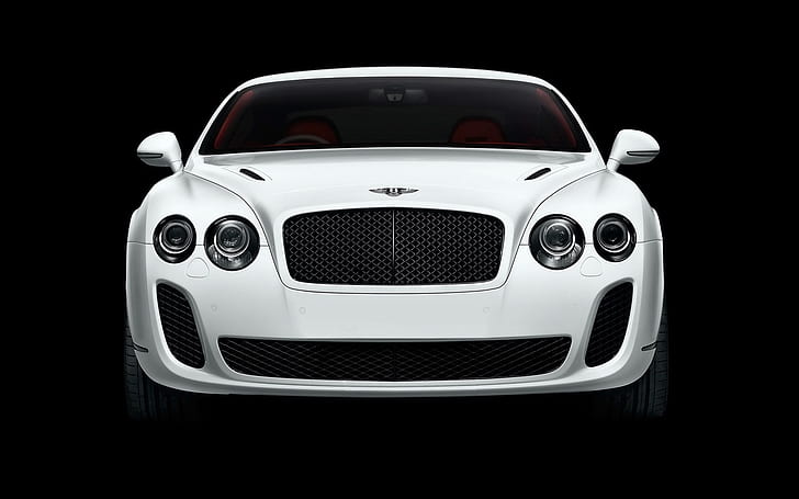Bentley Continental Supersports Front 2010, white car, Bentley Continental White