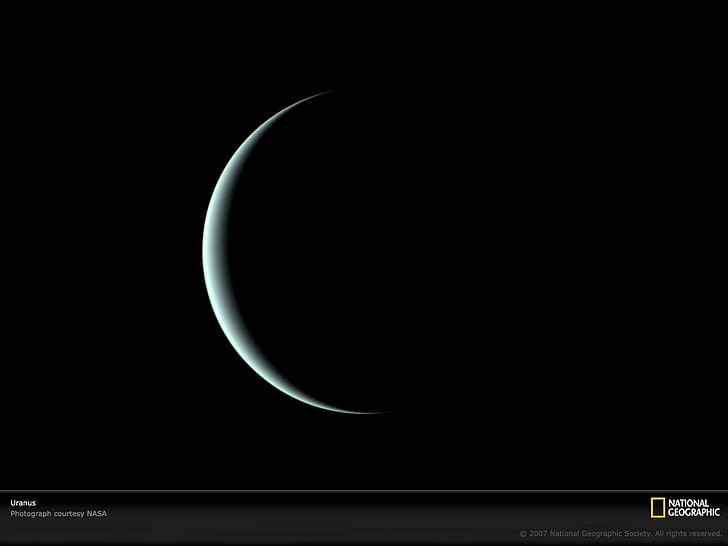 crescent beam planet Uranus in shadow Space Planets HD Art