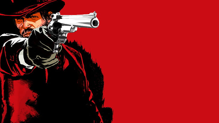 Red Dead Redemption, John Marston, weapon, gun, copy space, HD wallpaper