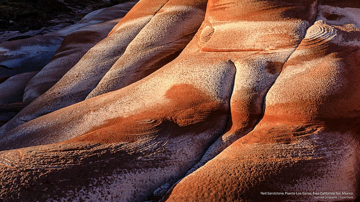 Red Sandstone, Puerto Los Gatos, Baja California Sur, Mexico, HD wallpaper