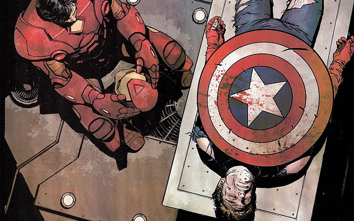 Marvel Iron Man and Captain America illustration, Marvel Comics, HD wallpaper