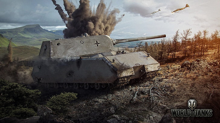 grey tank painting, World of Tanks, Maus, armored tank, military