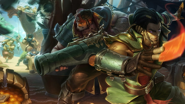 green and brown ceramic figurine, League of Legends, Graves, Twisted Fate, HD wallpaper
