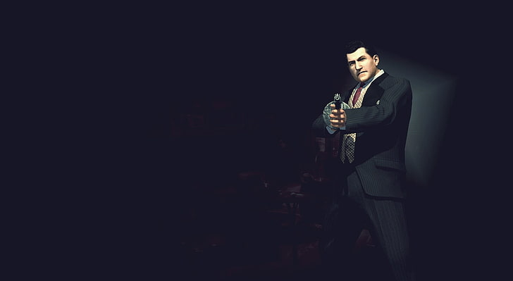 Mafia 2, man character holding sub-machine gun digital wallpaper, HD wallpaper