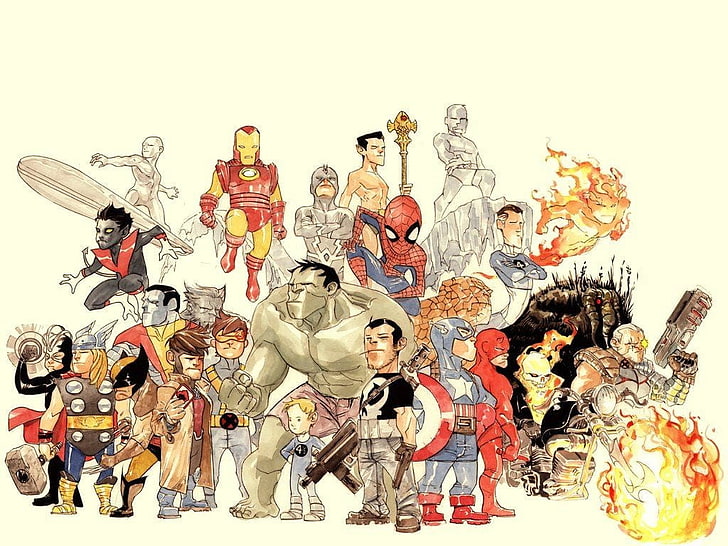 Marvel Superheroes illustration, The Avengers, Marvel Comics