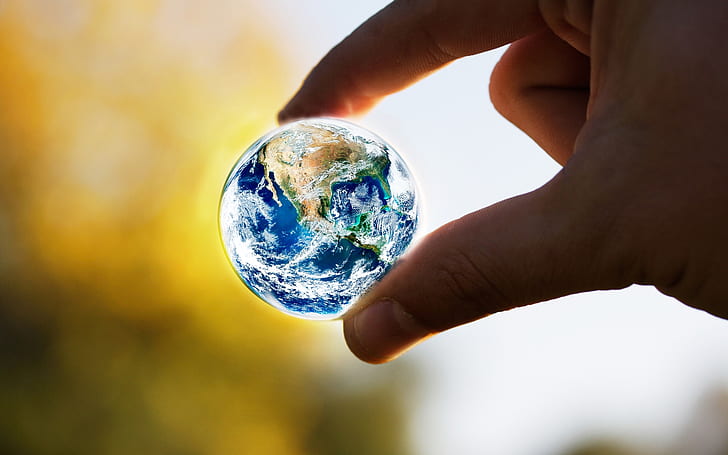 The World is in Our Hands, the universe, earth, globe, HD wallpaper