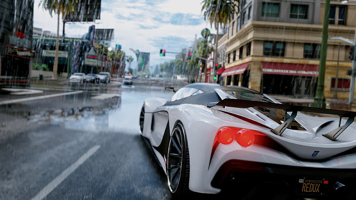 white coupe, Turismo R, Grand Theft Auto Online, Grand Theft Auto V, HD wallpaper