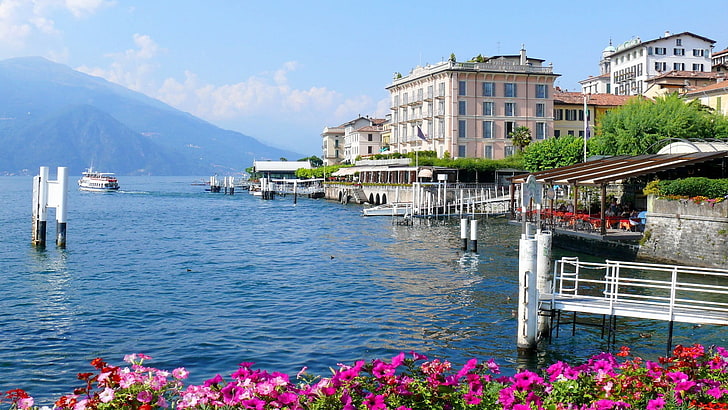 body of water, landscape, Lake Como, Bellagio, Italy, architecture