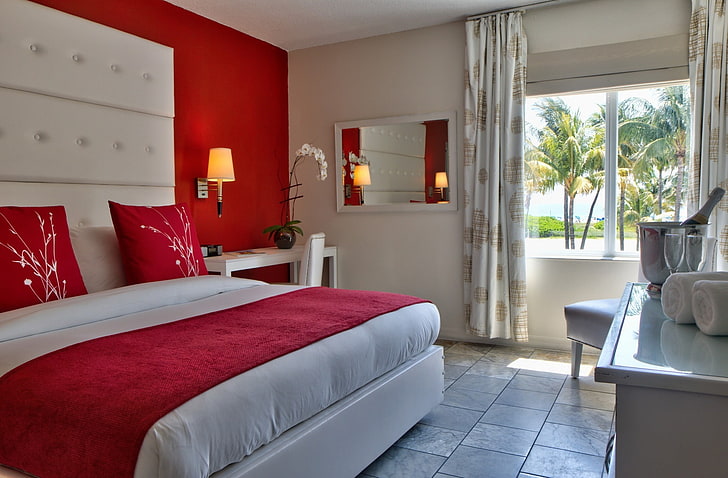 red south beach hotel hd image download, furniture, domestic room, HD wallpaper