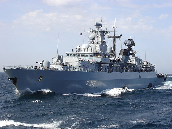 german navy, nautical vessel, ship, water, transportation, shipping, HD wallpaper