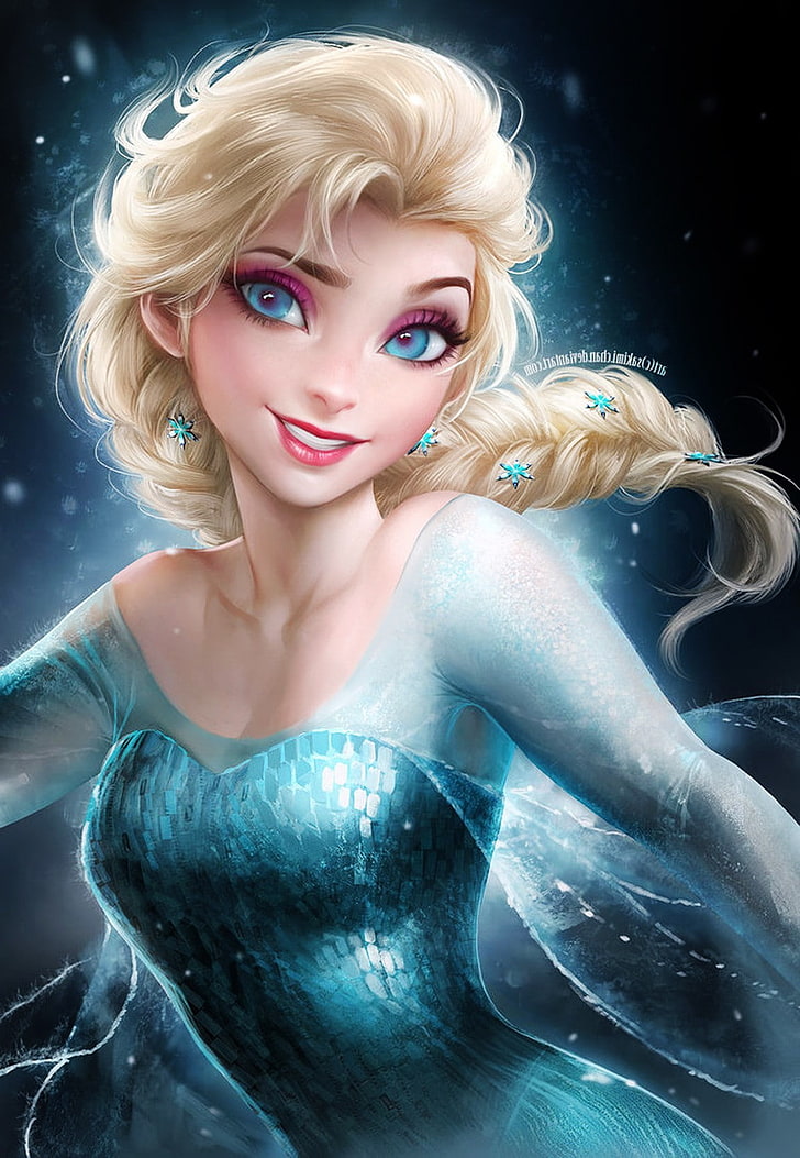 Blue Dress, Disney, Frozen (movie), Princess Elsa, HD wallpaper