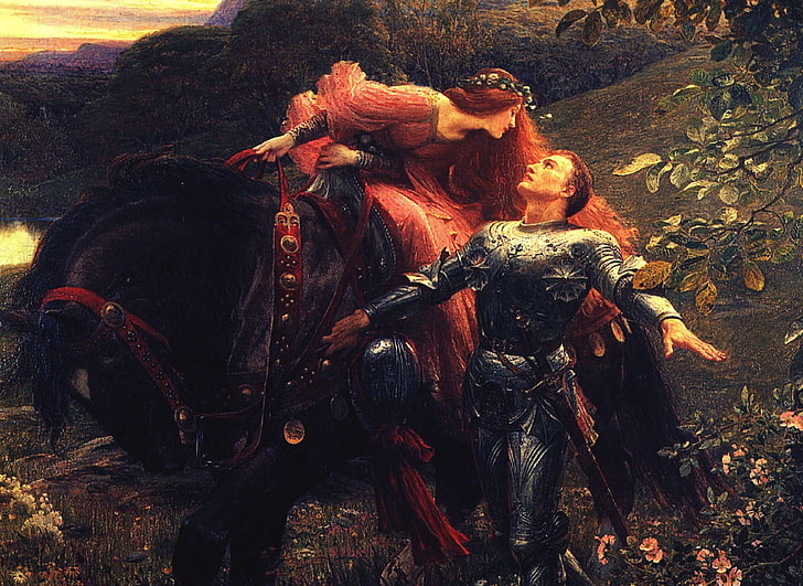 classical art, painting, Sir Frank Dicksee, 1800s, knight, romance, HD wallpaper