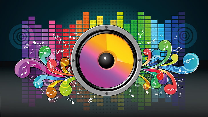 HD wallpaper: graphic design, music, colorful, sound, illustration, art,  graphics | Wallpaper Flare